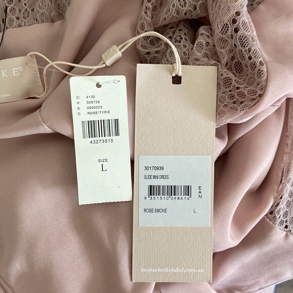Keepsake the Label Slide Lace Mini Dress NWT size L - Picture 10 of 12